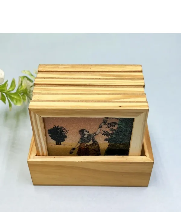 Indergarh_Heritage_Handicraft_Wood_Gemstone_Pine_Wood_Painted_Tea_Coaster_(Set_Of_6)