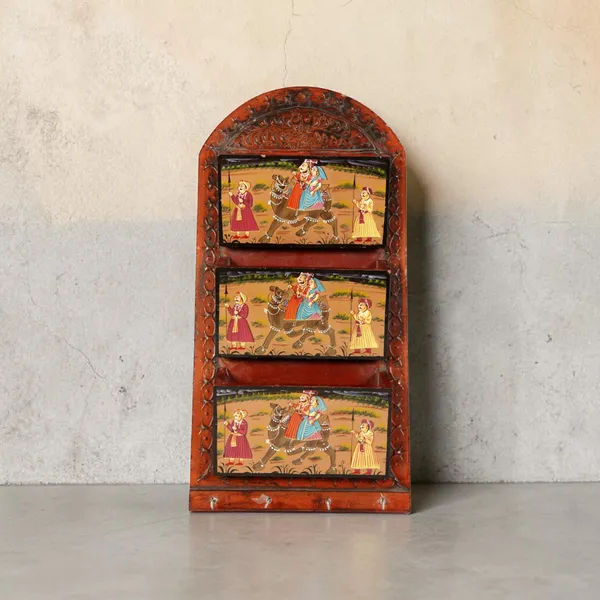Wooden_Traditional_Arch_Three-Compartment_Letter_And_Key_Holder