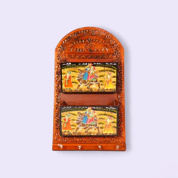Wooden_Traditional_Floral_Painted_Wall-Mounted_Key_Holder