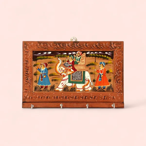 Indergarh_Heritage_Handicraft_Wooden_Traditional_Folk_Art_Elephant_Wall_Key_Holder