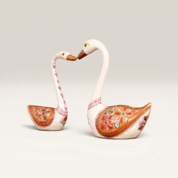 Metal_Meenakari_painted_swan_pair_