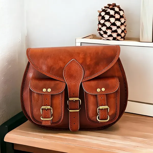 Craftshades_-9*11_Inch_Cross_Body_Double_Pocket_Sling_Goat_Leather_Bag_For_Boys_&Amp;_Girls