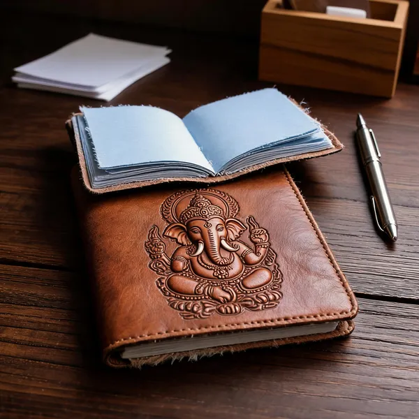 Craftshades_–_Shree_Ganesha_Embossed_Unique_Design_7″5_Handcrafted_Leather_Journal/Diary_200_Page_|_100%_Genuine_Leather