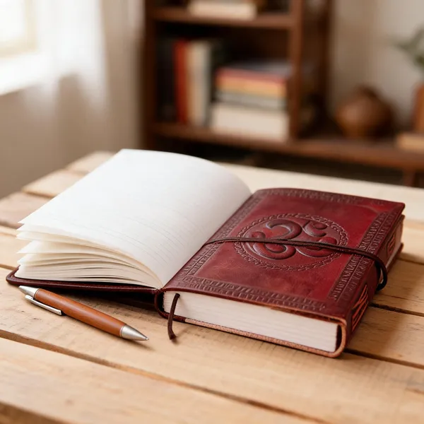 Craftshades_–_Om_Embossed_Design_7″5″_Handcrafted_Leather_Journal/Diary_200_Page_|_100%_Genuine_Leather
