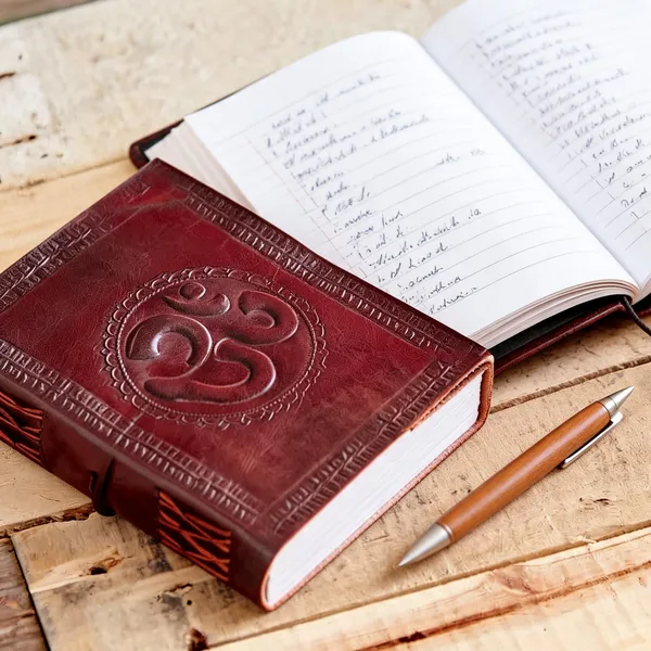 Craftshades_–_Om_Embossed_Design_7″5″_Handcrafted_Leather_Journal/Diary_200_Page_|_100%_Genuine_Leather