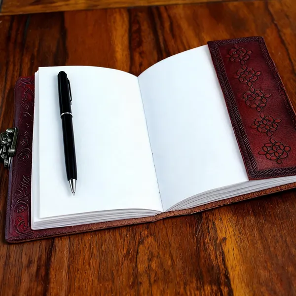 Craftshades_–_Side_Lock_Square_Embossed_Unique_Design_7″5_Handcrafted_Leather_Journal/Diary_200_Page_|_100%_Genuine_Leather