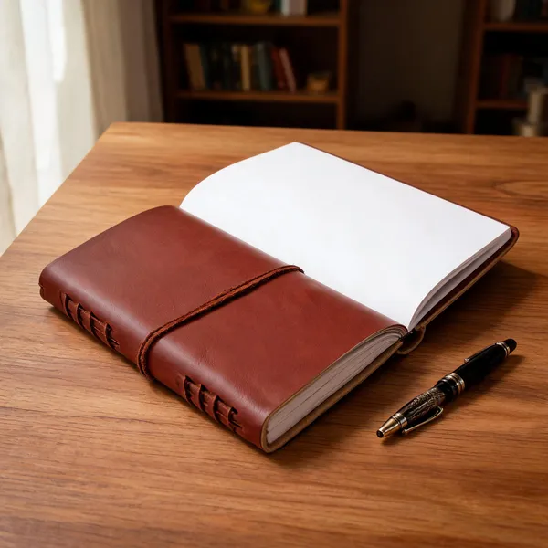 Craftshades_–_Plain_Brown_Strip_Embossed_Design_7″5_Handcrafted_Leather_Journal/Diary_200_Page_|_100%_Genuine_Leather