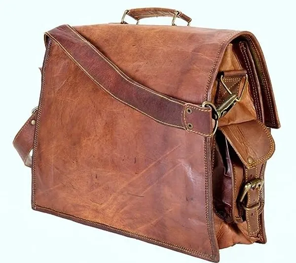 Craftshades_–_15_Inch_Double_Pocket_Handcrafted_Vintage_Messenger_Goat_Leather_Bag_For_Men_|_100%_Genuine_Leather