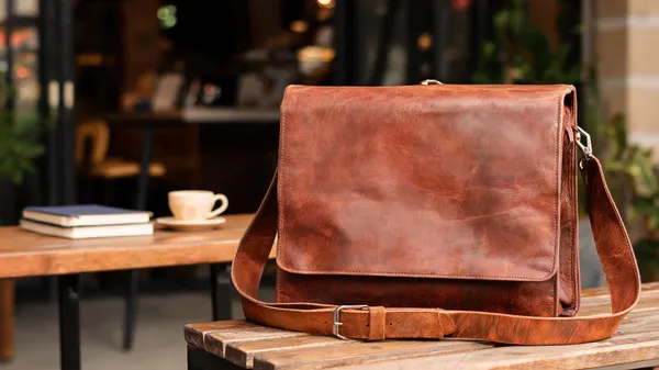 Craftshades_–_18_Inch_Double_Strip_Handcrafted_Messenger_Goat_Leather_Bag_(Brown)_|_100%_Genuine_Leather