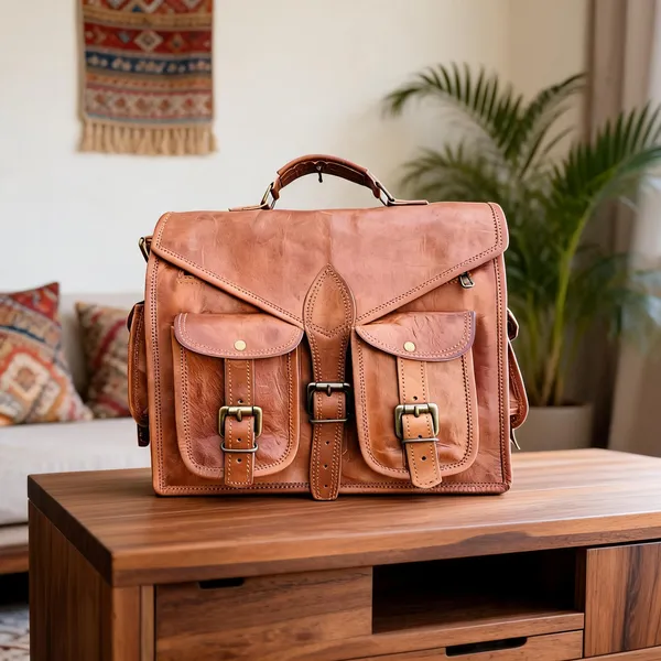 Handmade_Leather_Handicraft_Laptop_Bag