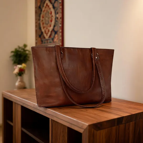 Craftshades_–_13_Inch_Handcrafted_Leather_Women’S_Tote_Bag_|_100%_Genuine_Leather
