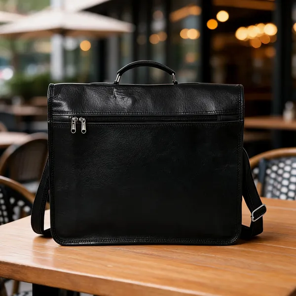Craftshades_–_11*15″_Single_Pocket_Handcrafted_Messenger_Goat_Leather_Bag_-_Black_Color_|_100%_Genuine_Leather