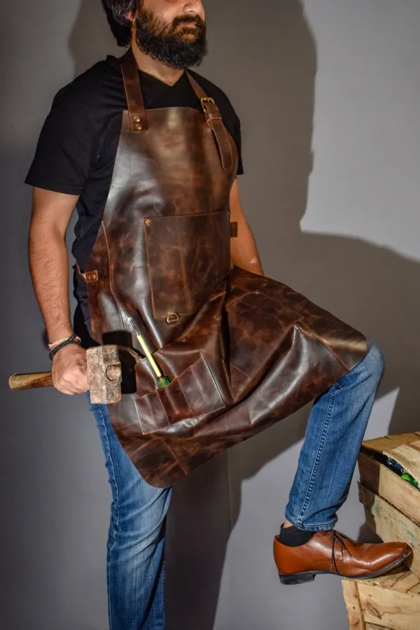 Craftshades_Leather_Apron_For_Men_Personalized_Apron_Blacksmith_Apron_Black_Leather_Woodworking_Apron_With_Pockets_Strap_Apron_Valentines_Gift_For_Him