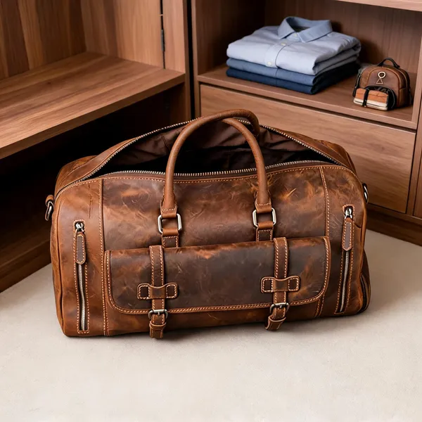 Craftshades_Vintage_Leather_Men'S_Travel_Duffle_Luggage_Bag