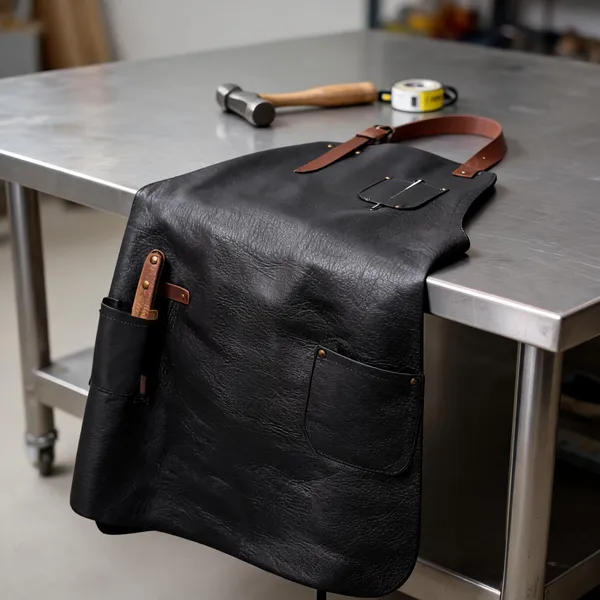 Craftshades_Personalized_Top_Grain_Leather_Workshop_Apron_With_Pockets_For_Men,_Hand_Crafted_Woodworking_Apron,_Artist_Full_Apron,_Best_Gardening_Apron