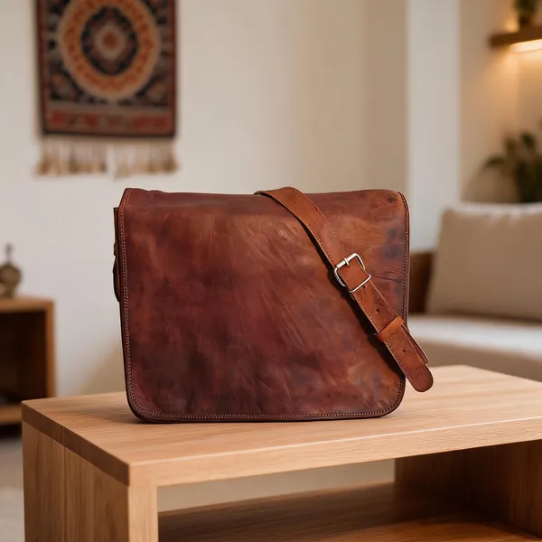 13_Inches_Luxury_Style_Genuine_Leather_Cross_Body_Shoulder_Bag_Handmade_Bag