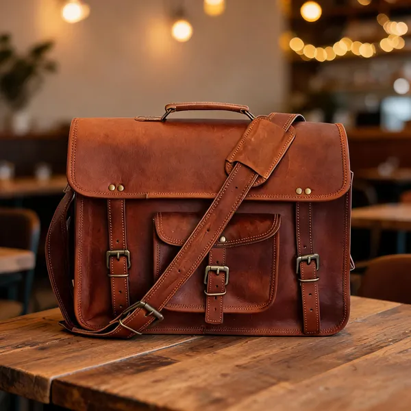 Craftshades_–_13_Inch_Single_Pocket_Double_Strip_Handcrafted_Satchel_Goat_Leather_Bag_|_100%_Genuine_Leather