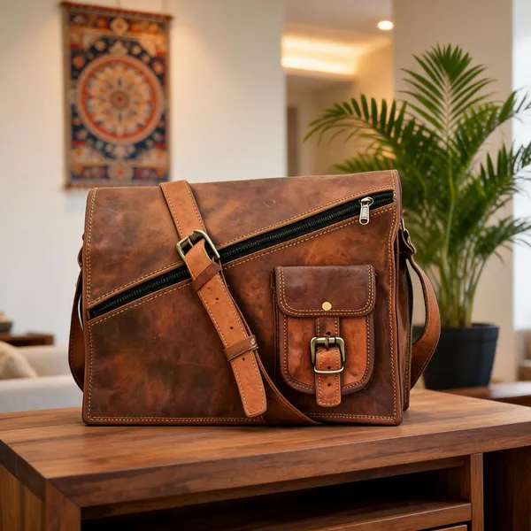 7_Inches_Luxury_Style_Genuine_Leather_Cross_Body_Shoulder_Bag_Handmade_Bag