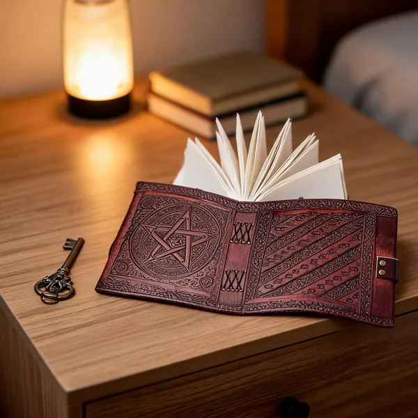 Craftshades_-Handmade_Leather_Diary_Embossed_With_Star,_Journey_&Amp;_Double_Wolf_Diary_With_Antique_Lock_For_Artist_Sketchbook,_Scrapbook,_Drawing,_Writing_Etc_.Size_5_*_7_Inch