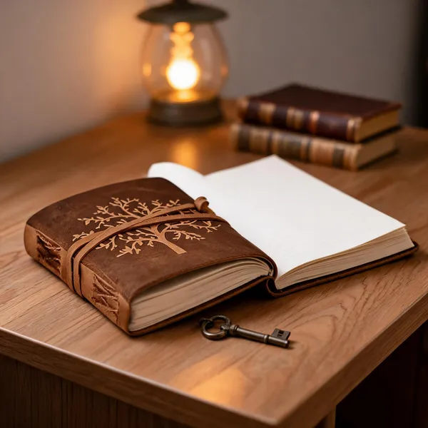Craftshades_-_Tree_Embossed_Leather_Diary,_Brown_Colour_Antique_Handmade_Leather_Bound_Notepad_For_Men_And_Women_7_X_5_Inches,_Gift_For_Any_One_(Vintage_Tree)