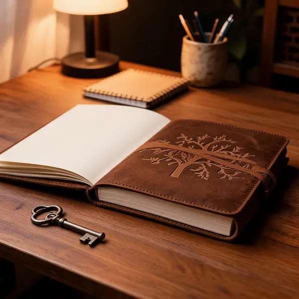 Craftshades_-_Tree_Embossed_Leather_Diary,_Brown_Colour_Antique_Handmade_Leather_Bound_Notepad_For_Men_And_Women_7_X_5_Inches,_Gift_For_Any_One_(Vintage_Tree)