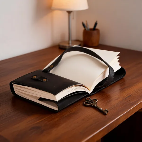 Craftshades_-_Leather_Diary_-_Antique_Handmade_Leather_Bound_Notepad_For_Men_And_Women_Unlined_Paper,_Travel_Diary_And_Notebooks_-7_X_5_Inches_-_(Black)