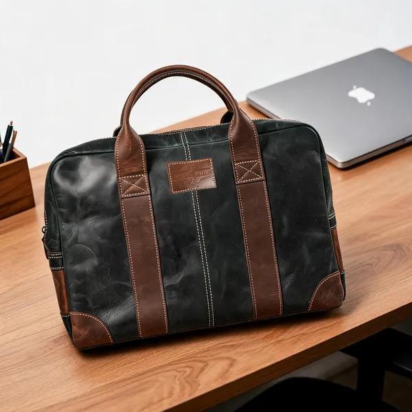 Buffalo_Leather_Briefcase-_Green_Bag
