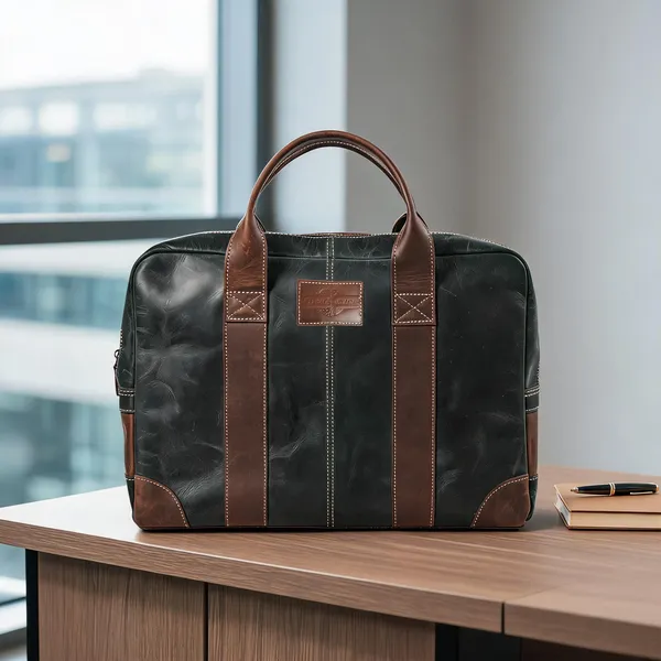 Buffalo_Leather_Briefcase-_Green_Bag