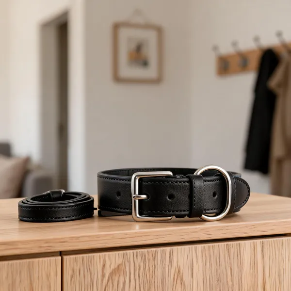 Classic_Black_Leather_Dog_Collar_–_Adjustable_&Amp;_Durable