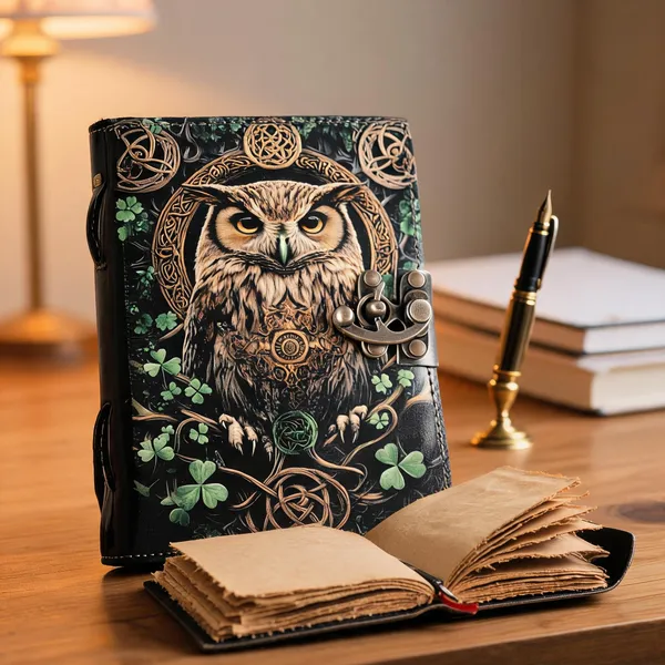 Handcrafted_Owl_Embossed_Genuine_Leather_Journal_With_Vintage_Lock