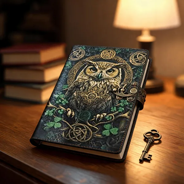 Celtic_Owl_Wisdom_Leather_Diary_With_Antique_Lock