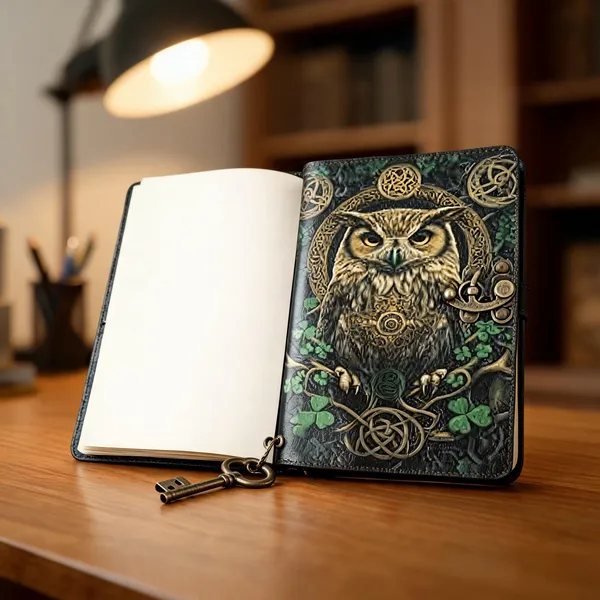 Celtic_Owl_Wisdom_Leather_Diary_With_Antique_Lock