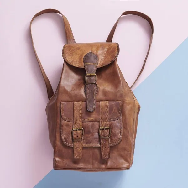 Craftshades_-_Handcrafted_13*18_Inch_Large_Goat_Leather_Backpack_|_100%_Genuine_Leather