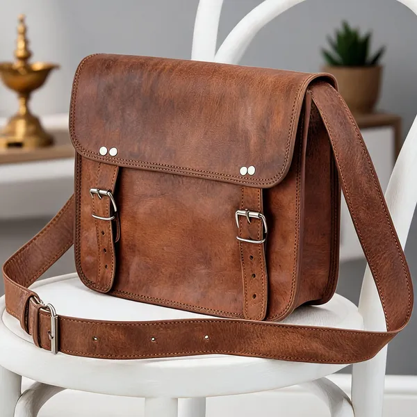 Craftshades_–_Vintage_Double_Strip_Plain_10*13″_Handcrafted_Goat_Leather_Laptop_Bag_|_100%_Genuine_Leather