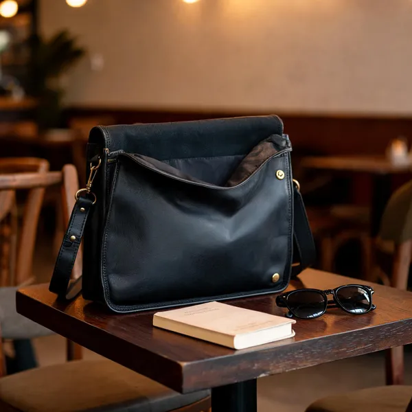 Craftshades_–_10*13"Crossbody_Handcrafted_Small_Goat_Leather_Messenger_Bag_-_Black_|_100%_Genuine_Leather