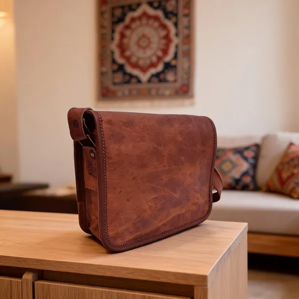 Craftshades_-_9_Inch_Full_Flap_Plain_Handcrafted_Small_Goat_Leather_Sling_Bag_|_100%_Genuine_Leather