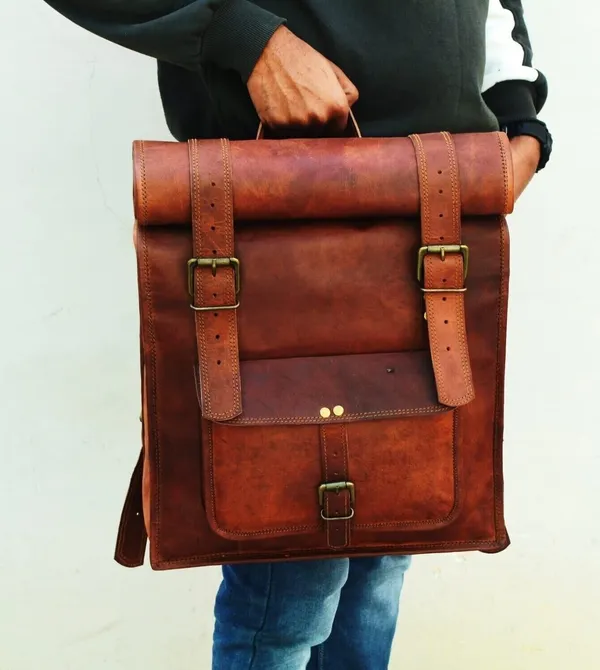 Craftshades_-_14*24_Inch_100%_Genuine_Roll_Leather_Shoulder_Backpack_|_Unisex