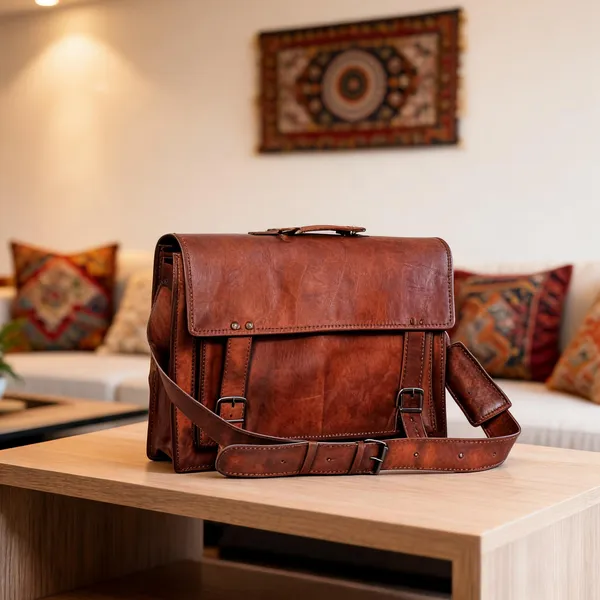 Craftshades_–_Big_Pocket_Two_Strips_15″11_Handcrafted_Leather_Laptop_Bag_|_100%_Genuine_Leather