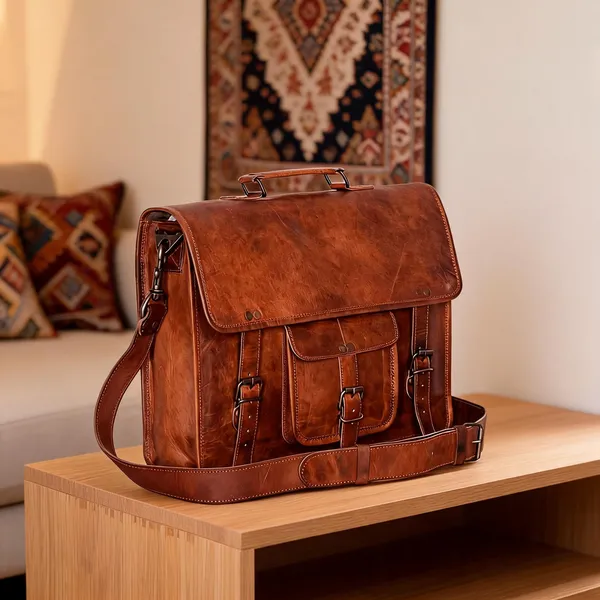 Craftshades_–_Vintage_Single_Pocket_18″13_Handcrafted_Leather_Laptop_Bag_|_100%_Genuine_Leather