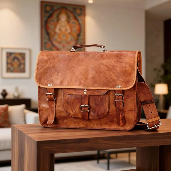 Craftshades_–_Vintage_Single_Pocket_13"10_Handcrafted_Leather_Laptop_Bag_|_100%_Genuine_Leather
