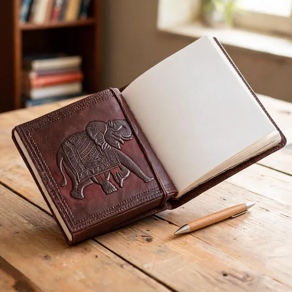 Craftshades_–_Traditional_Elephant_Embossed_Design_7″5″_Handcrafted_Leather_Journal/Diary_200_Page_|_100%_Genuine_Leather