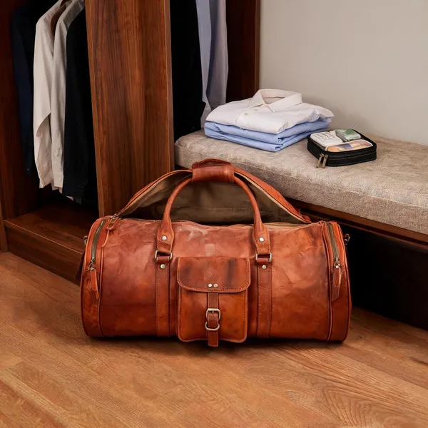 Craftshades_-_Handcrafted_28"_Curved_Duffle_Leather_Bag_|_100_Genuine_Leather