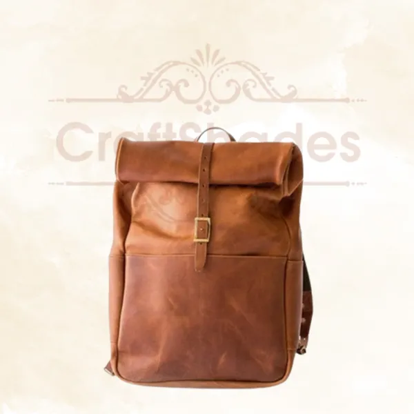 Craftshades_-_100%_Genuine_Roll_13*18_Inch_Goat_Leather_Shoulder_Backpack_|_Unisex