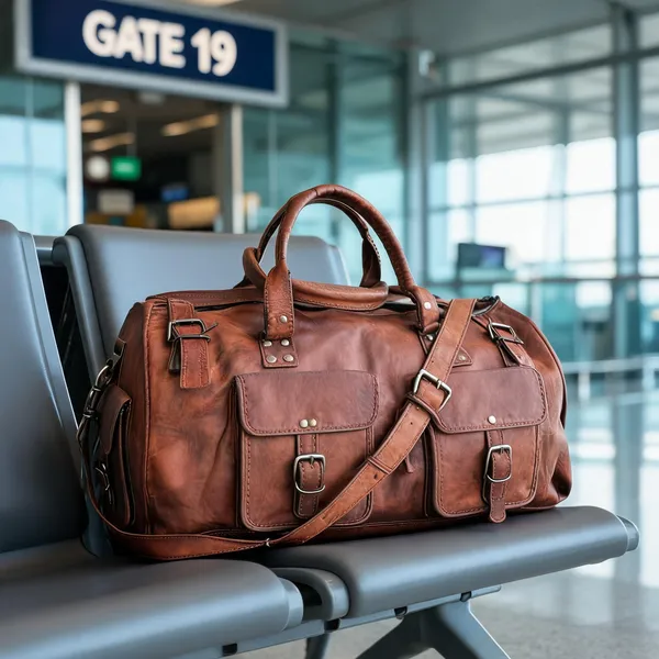 Craftshades_-_3_Outer_Pockets_24"_(Expandable)_Edge_Handcrafted_Duffle_Goat_Leather_Bag_|_100%_Genuine_Leather