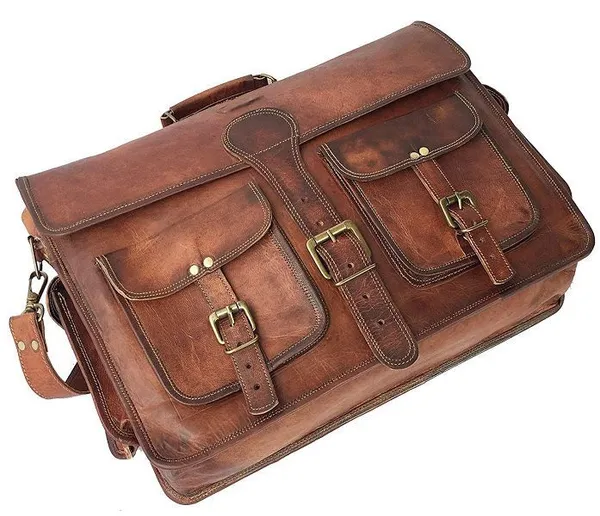 Craftshades_–_15″_With_Pocket_Handcrafted_Messenger_Goat_Leather_Bag_(Brown)_|_100%_Genuine_Leather