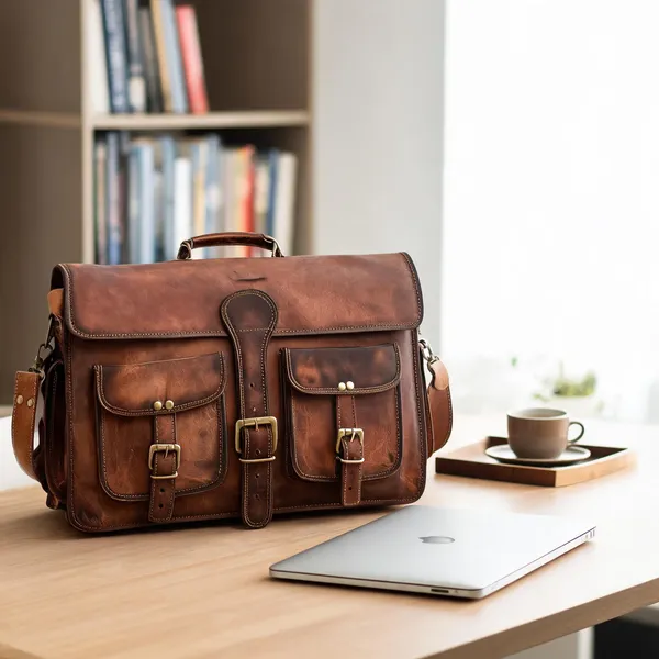 Craftshades_–_15″_With_Pocket_Handcrafted_Messenger_Goat_Leather_Bag_(Brown)_|_100%_Genuine_Leather