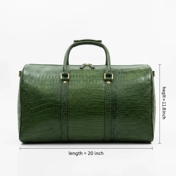 Green_Croc_Leather_Duffle_Bag