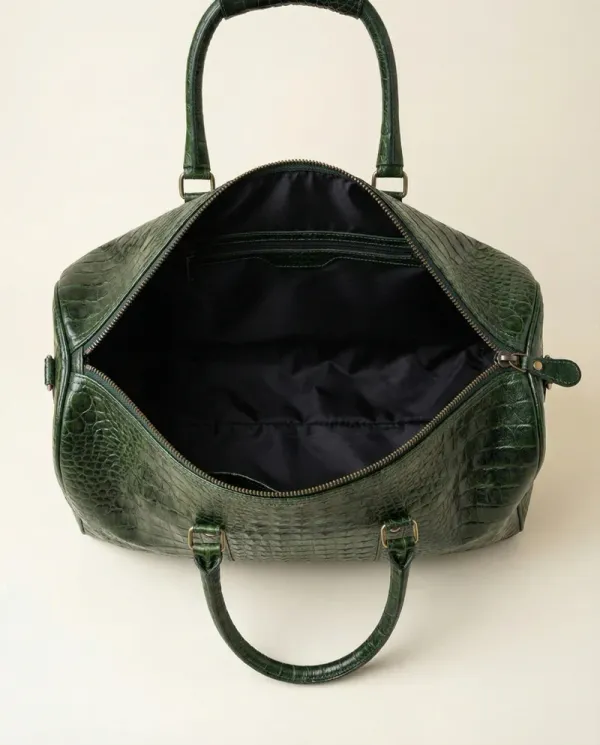 Green_Croc_Leather_Duffle_Bag