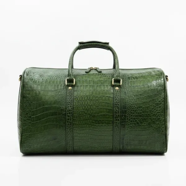 Green_Croc_Leather_Duffle_Bag