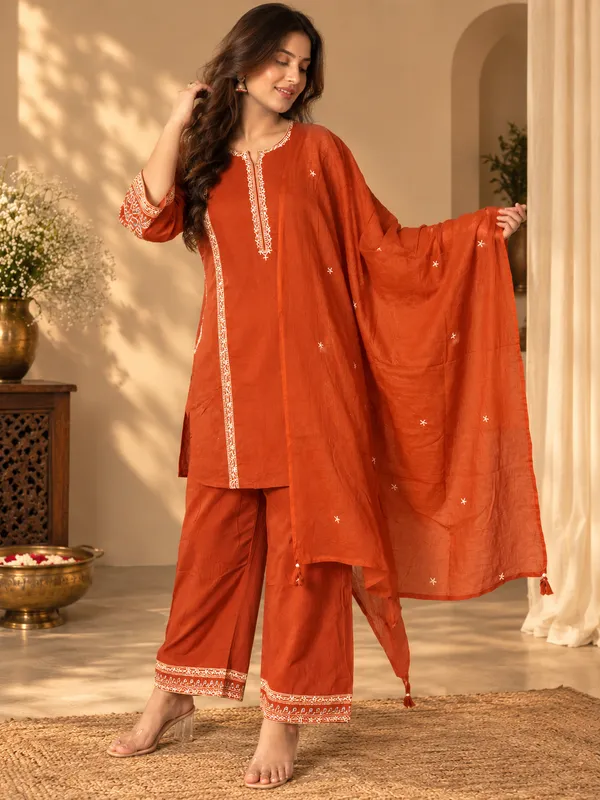 Brick_Orange_Edit_Kurta_Set